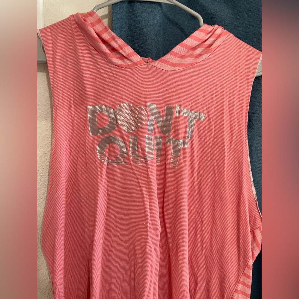 Women's Pink Sleeveless Tee with Silver Print - Picture 2 of 6